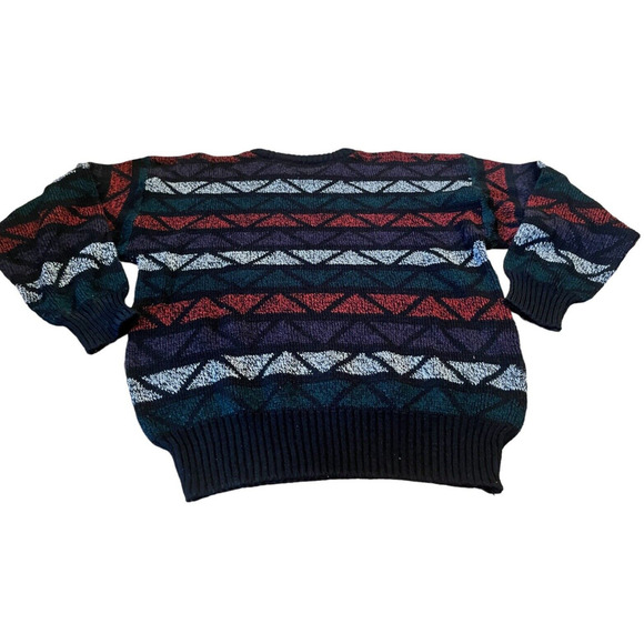 Vintage Michael Gerald Acrylic Knit Sweater; Mens Large Grandpa Cosby Retro 80s - Picture 4 of 6